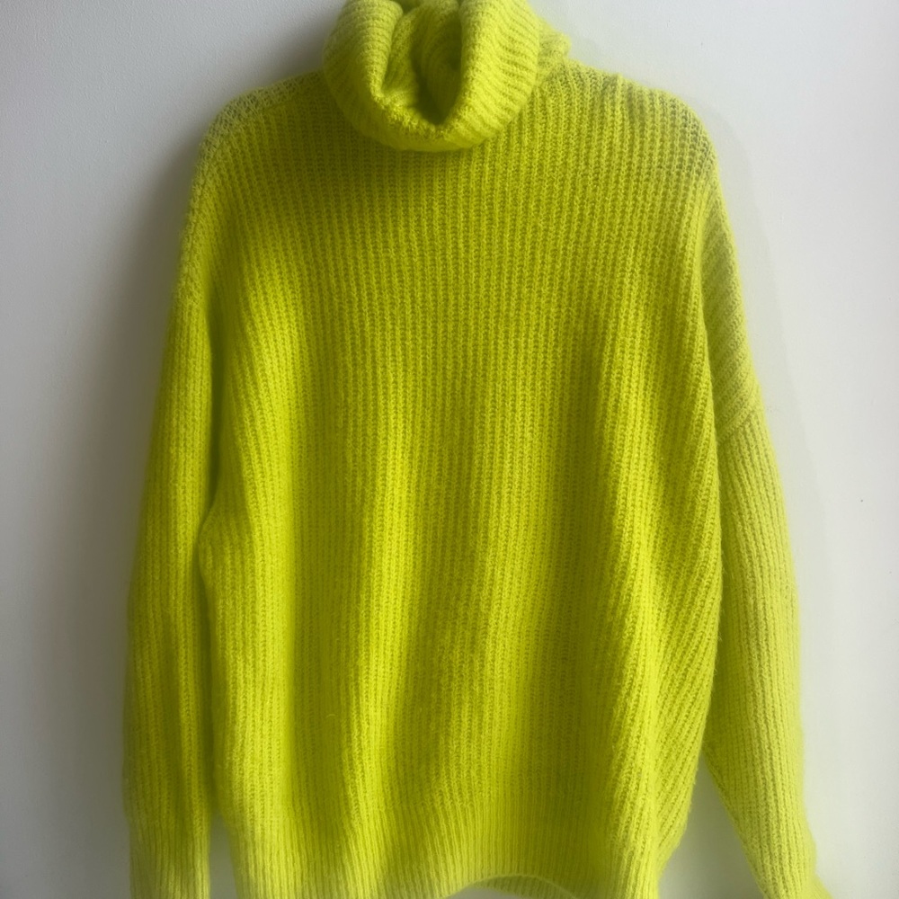 Zara lime green oversized turtleneck.